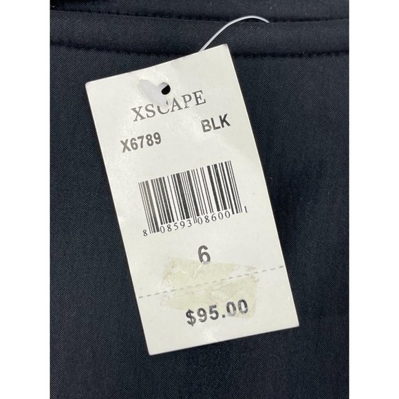 NWT Xscape by Joanna Chen Women's Black Ruffled Layered Stretch Skirt Size 6 - Picture 6 of 15